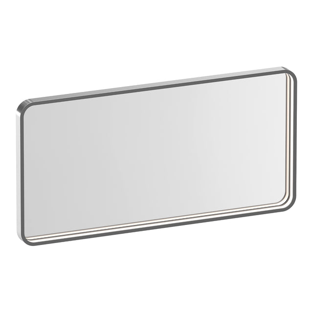 BRAUER Sapphire spiegel 80 rechthoekig afgerond RVS-kleurig frame met directe LED-verlichting met dim- en kleurfunctie en afstandsbediening SP-SA80RANG