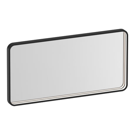 BRAUER Sapphire spiegel 80 rechthoekig afgerond mat zwart frame met directe LED-verlichting met dim- en kleurfunctie en afstandsbediening SP-SA80RAS