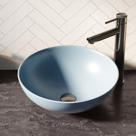BRAUER Bowl waskom 40 rond keramiek mat pastel blauw WK-BO40ROMPB
