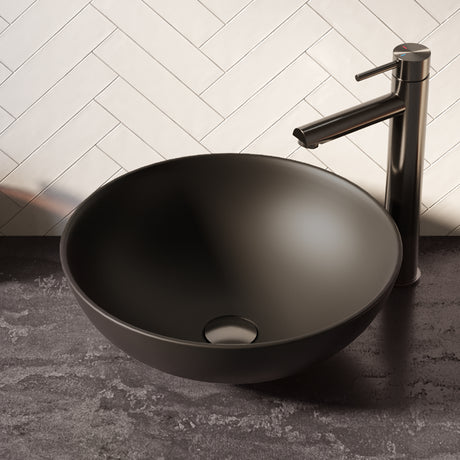 BRAUER Bowl waskom 40 rond keramiek mat zwart WK-BO40ROMZ