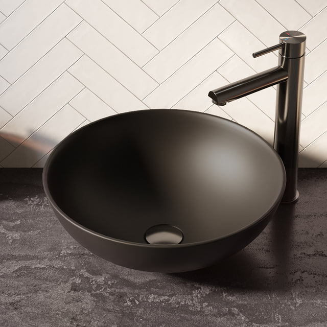BRAUER Bowl waskom 40 rond keramiek mat zwart WK-BO40ROMZ