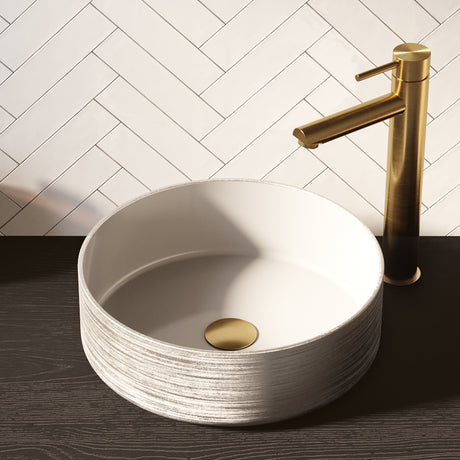 BRAUER Circle waskom 36 rond keramiek hoogglans wit en zilver WK-CC36ROHWZI