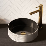 BRAUER Circle waskom 36 rond keramiek mat zwart en zilver WK-CC36ROMZZI