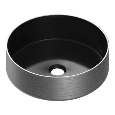 BRAUER Circle waskom 36 rond keramiek mat zwart en zilver WK-CC36ROMZZI