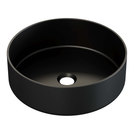 BRAUER Circle waskom 36 rond keramiek mat zwart en goud WK-CC36ROMZGO