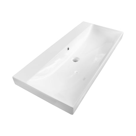 BRAUER Aurora wastafel 100 met 1 spoelbak en 0 kraangaten keramiek hoogglans wit WT-AU1000HW