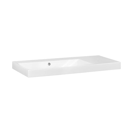 BRAUER Aurora wastafel asymmetrisch 100 met 1 spoelbak links en 0 kraangaten keramiek hoogglans wit WT-AU1000LHW