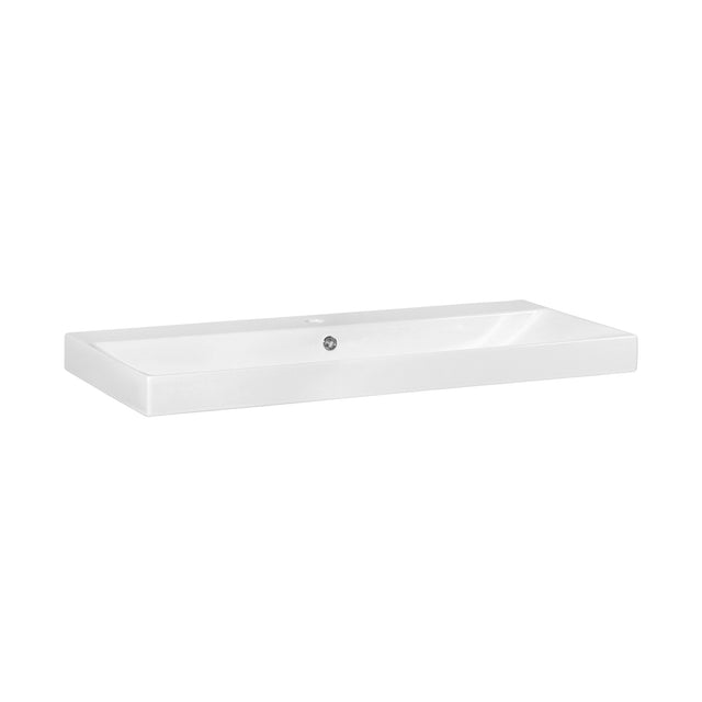BRAUER Aurora wastafel 100 met 1 spoelbak en 1 kraangat keramiek hoogglans wit WT-AU1001HW