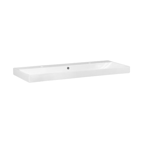BRAUER Aurora wastafel 120-1 met 1 spoelbak en 2 kraangaten keramiek hoogglans wit WT-AU120-12HW