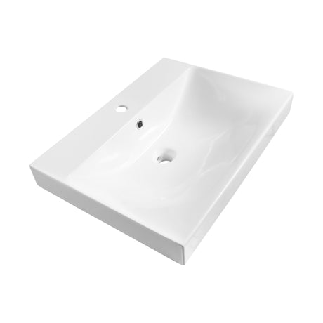 BRAUER Aurora wastafel 60 met 1 spoelbak en 1 kraangat keramiek hoogglans wit WT-AU601HW
