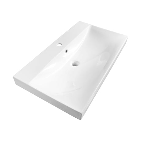 BRAUER Aurora wastafel 80 met 1 spoelbak en 1 kraangat keramiek hoogglans wit WT-AU801HW