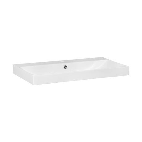 BRAUER Aurora wastafel 80 met 1 spoelbak en 1 kraangat keramiek hoogglans wit WT-AU801HW