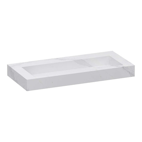 BRAUER Coral wastafel 100 met 1 spoelbak en 0 kraangaten marmerlook Calacatta Gold WT-CA1000CG