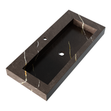 BRAUER Coral wastafel 100 met 1 spoelbak en 1 kraangat marmerlook Copper Brown WT-CA1001CB