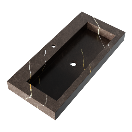 BRAUER Coral wastafel 100 met 1 spoelbak en 1 kraangat marmerlook Copper Brown WT-CA1001CB