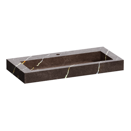BRAUER Coral wastafel 100 met 1 spoelbak en 1 kraangat marmerlook Copper Brown WT-CA1001CB
