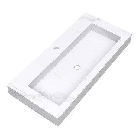 BRAUER Coral wastafel 100 met 1 spoelbak en 1 kraangat marmerlook Calacatta Gold WT-CA1001CG