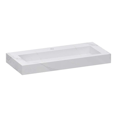 BRAUER Coral wastafel 100 met 1 spoelbak en 1 kraangat marmerlook Calacatta Gold WT-CA1001CG