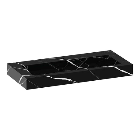 BRAUER Coral wastafel 100 met 1 spoelbak en 1 kraangat marmerlook Nero Marquina WT-CA1001NM