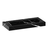 BRAUER Coral wastafel 100 met 1 spoelbak en 2 kraangaten marmerlook Nero Marquina WT-CA1002NM