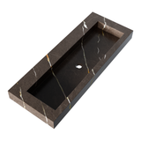 BRAUER Coral wastafel 120-1 met 1 spoelbak en 0 kraangaten marmerlook Copper Brown WT-CA120-10CB