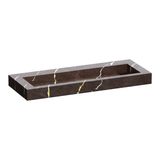 BRAUER Coral wastafel 120-1 met 1 spoelbak en 0 kraangaten marmerlook Copper Brown WT-CA120-10CB