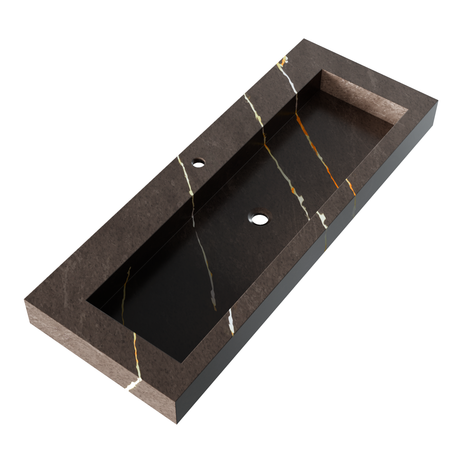 BRAUER Coral wastafel 120-1 met 1 spoelbak en 1 kraangat marmerlook Copper Brown WT-CA120-11CB