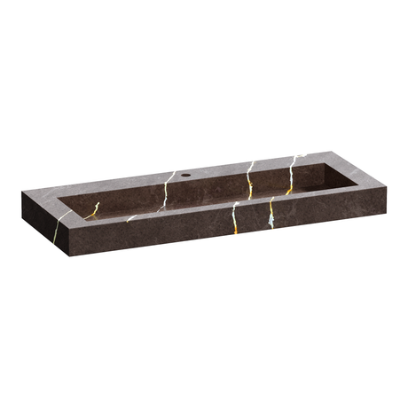 BRAUER Coral wastafel 120-1 met 1 spoelbak en 1 kraangat marmerlook Copper Brown WT-CA120-11CB