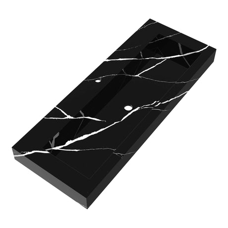 BRAUER Coral wastafel 120-1 met 1 spoelbak en 1 kraangat marmerlook Nero Marquina WT-CA120-11NM