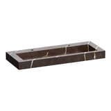 BRAUER Coral wastafel 120-1 met 1 spoelbak en 2 kraangaten marmerlook Copper Brown WT-CA120-12CB
