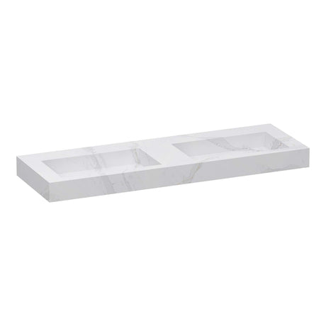 BRAUER Coral wastafel 140 met 2 spoelbakken en 0 kraangaten marmerlook Calacatta Gold WT-CA1400CG