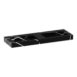 BRAUER Coral wastafel 140 met 2 spoelbakken en 0 kraangaten marmerlook Nero Marquina WT-CA1400NM