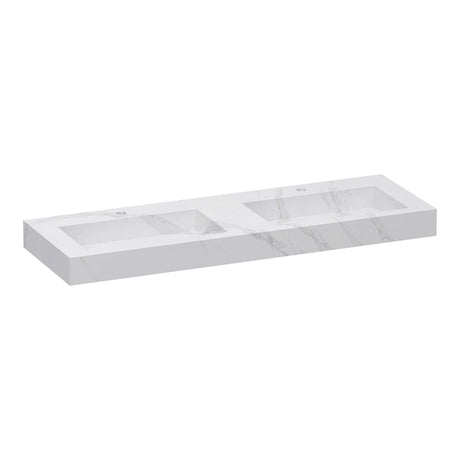 BRAUER Coral wastafel 140 met 2 spoelbakken en 2 kraangaten marmerlook Calacatta Gold WT-CA1402CG