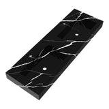 BRAUER Coral wastafel 140 met 2 spoelbakken en 2 kraangaten marmerlook Nero Marquina WT-CA1402NM