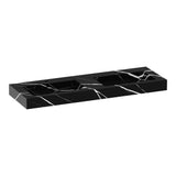 BRAUER Coral wastafel 140 met 2 spoelbakken en 2 kraangaten marmerlook Nero Marquina WT-CA1402NM