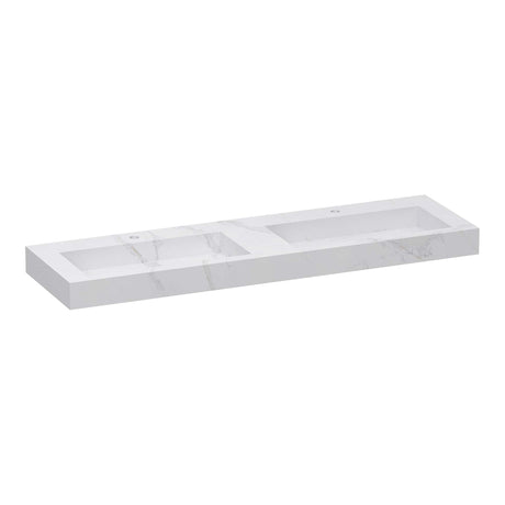BRAUER Coral wastafel 160 met 2 spoelbakken en 2 kraangaten marmerlook Calacatta Gold WT-CA1602CG