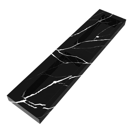 BRAUER Coral wastafel 200 met 2 spoelbakken en 0 kraangaten marmerlook Nero Marquina WT-CA2000NM