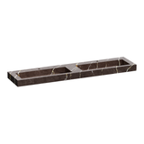 BRAUER Coral wastafel 200 met 2 spoelbakken en 2 kraangaten marmerlook Copper Brown WT-CA2002CB