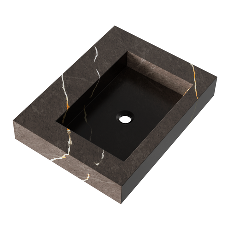 BRAUER Coral wastafel 60 met 1 spoelbak en 0 kraangaten marmerlook Copper Brown WT-CA600CB