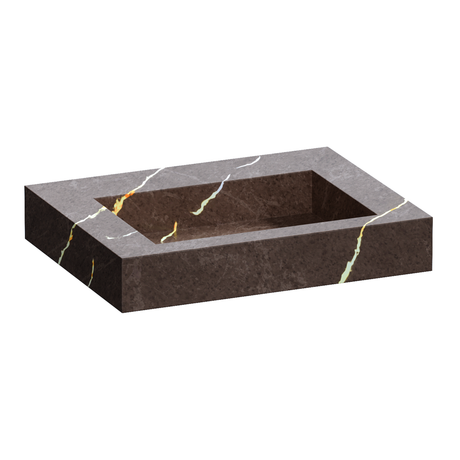 BRAUER Coral wastafel 60 met 1 spoelbak en 0 kraangaten marmerlook Copper Brown WT-CA600CB