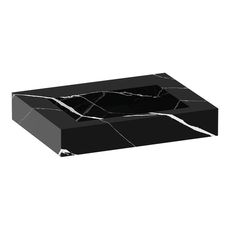 BRAUER Coral wastafel 60 met 1 spoelbak en 0 kraangaten marmerlook Nero Marquina WT-CA600NM