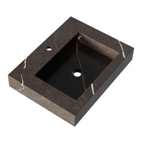 BRAUER Coral wastafel 60 met 1 spoelbak en 1 kraangat marmerlook Copper Brown WT-CA601CB