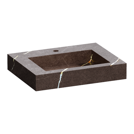 BRAUER Coral wastafel 60 met 1 spoelbak en 1 kraangat marmerlook Copper Brown WT-CA601CB