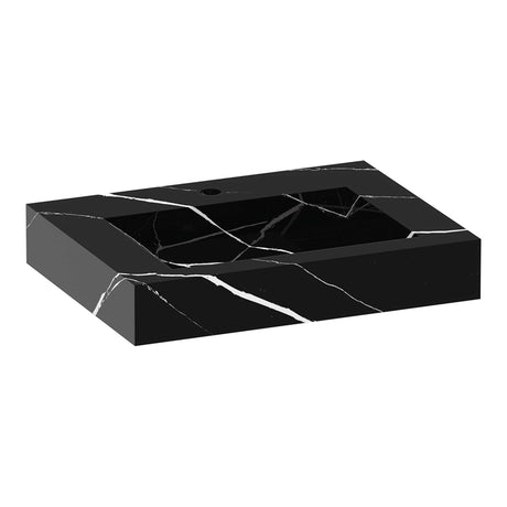 BRAUER Coral wastafel 60 met 1 spoelbak en 1 kraangat marmerlook Nero Marquina WT-CA601NM
