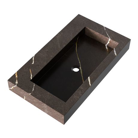 BRAUER Coral wastafel 80 met 1 spoelbak en 0 kraangaten marmerlook Copper Brown WT-CA800CB