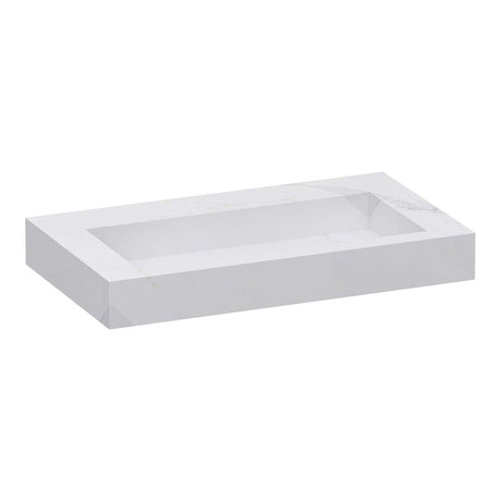 BRAUER Coral wastafel 80 met 1 spoelbak en 0 kraangaten marmerlook Calacatta Gold WT-CA800CG