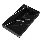 BRAUER Coral wastafel 80 met 1 spoelbak en 0 kraangaten marmerlook Nero Marquina WT-CA800NM