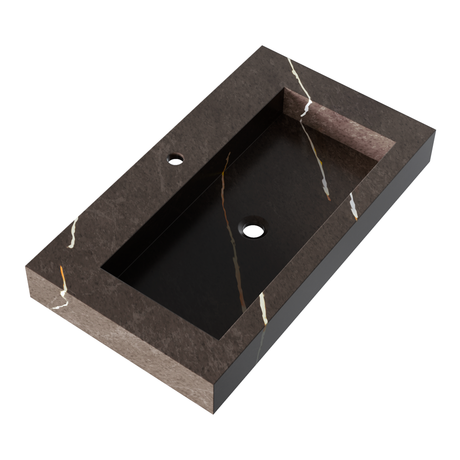 BRAUER Coral wastafel 80 met 1 spoelbak en 1 kraangat marmerlook Copper Brown WT-CA801CB