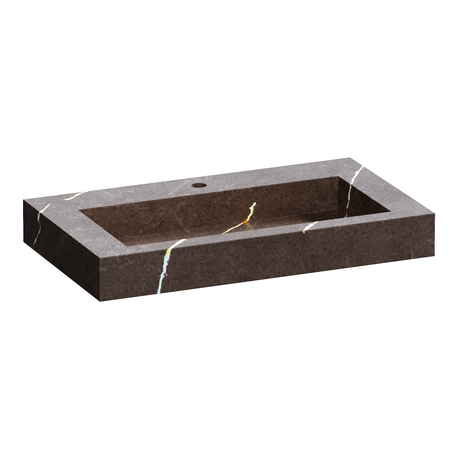 BRAUER Coral wastafel 80 met 1 spoelbak en 1 kraangat marmerlook Copper Brown WT-CA801CB