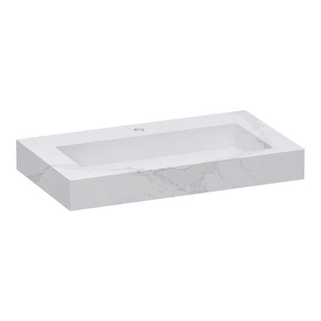 BRAUER Coral wastafel 80 met 1 spoelbak en 1 kraangat marmerlook Calacatta Gold WT-CA801CG